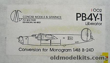 Concise 1/48 PB4Y-1 Resin Conversion for Monogram 1/48 B-24D - (PB4Y1), 002 plastic model kit